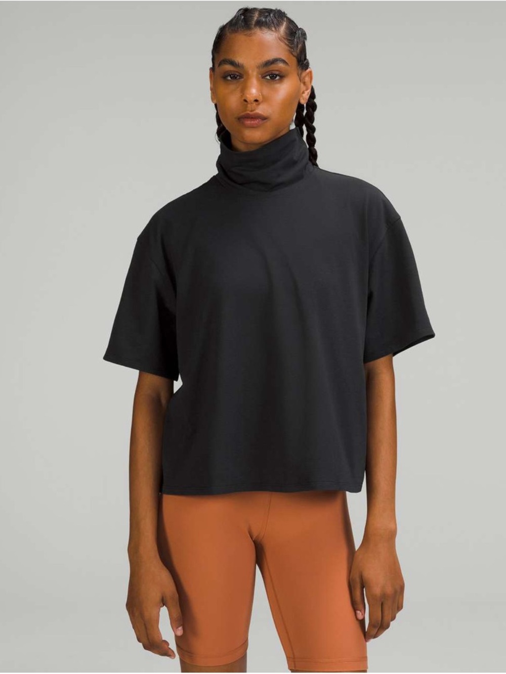 Like New - Lululemon Cotton Blend Relaxed-Fit Turtleneck T-Shirt - Size 6